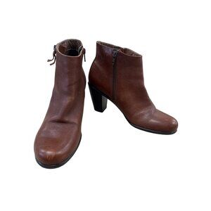 ECCO Brown Leather Ankle Boots Womens Size 10 SKU 7022